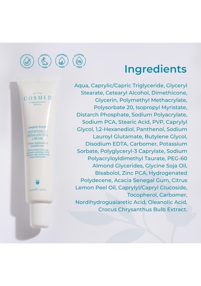 Cosmed Yağlı Ve Karma Ciltler İçin Matlaştırıcı Krem 40 Ml