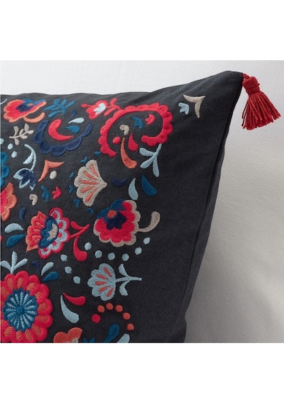 Ikea Skogskorn Dekoratif Yastık 40 X 65 Cm Koyu Gri Koyu Lacivert Kırmızı Çok Renkli