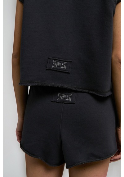 Everlast Ever Classics Wmn Füme Kadın Crop Kapüşonlu Kolsuz Sweatshirt Füme