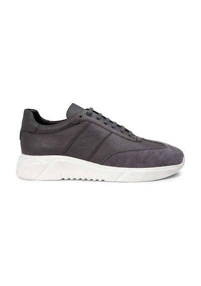 Deery Hakiki Deri Gri Erkek Sneaker Ayakkabı - 01961Mgrıp01 Gri