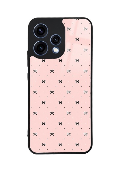 Oppo Reno 15 Cream Coquette Pattern Tasarımlı Glossy Telefon Kılıfı Toz Pembe