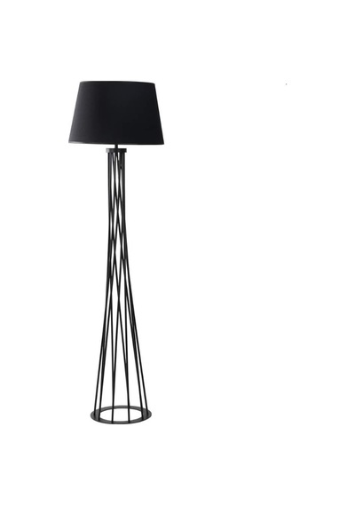 Retro Metal Dekoratif Siyah Köşe Lambası Lambader Başlık Çap:45 C