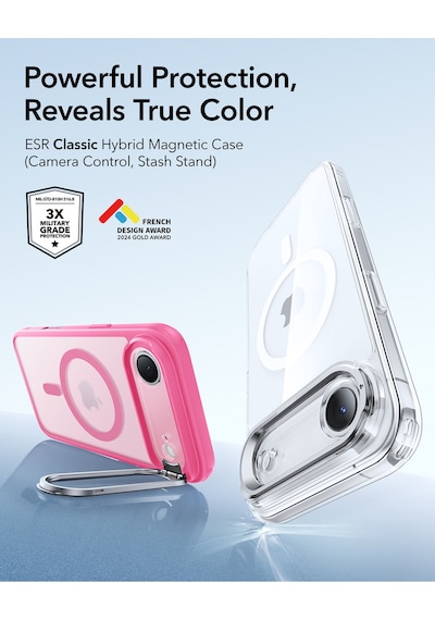 Esr Apple Uyumlu iPhone 17 Air Classic Hybrid Magsafe Standlı Kılıf - Kamera Kontrol Buton - Buzlu Pembe Buzlu Pembe Esr Apple Uyumlu iPhone 17 Air Classic Hybrid Magsafe Standlı Kılıf - Kamera Kontrol Buton - Buzlu Pembe Buzlu Pembe