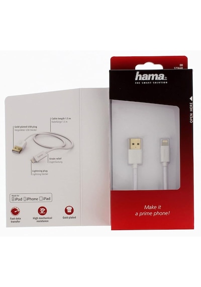 Hama Apple Uyumlu iPhone Lightning Usb Kablo Beyaz