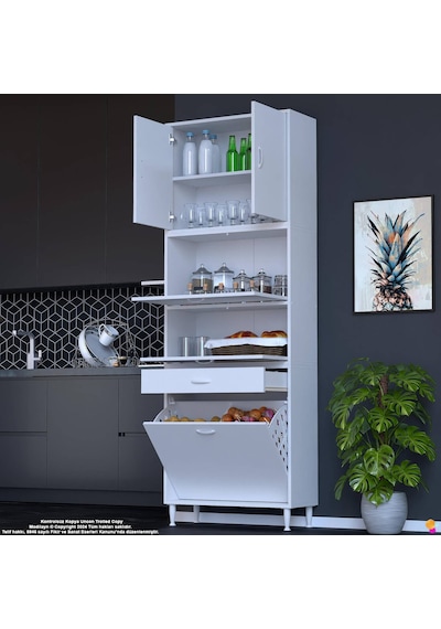 Modilayn Ece Çok Amaçlı Kiler Dolabı Kapaklı Çekmeceli Sepetli - Mutfak Ve Kahve Düzeni 70 Cm Beyaz Modilayn Ece Çok Amaçlı Kiler Dolabı Kapaklı Çekmeceli Sepetli - Mutfak Ve Kahve Düzeni 70 Cm Beyaz
