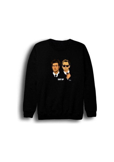 How I Met Your Mother Baskılı Bisiklet Yaka Sweatshirt Siyah