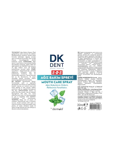 Dkdent Nane Özlü Ağız Kokusu Önleyici Sprey 22 Ml