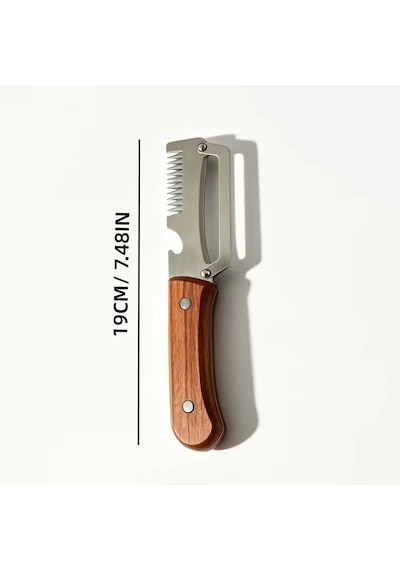 Çok Amaçlı Bıçak - Soyacak - Jülyen Doğrama - Açacak Fonksiyonlu Açık Gri