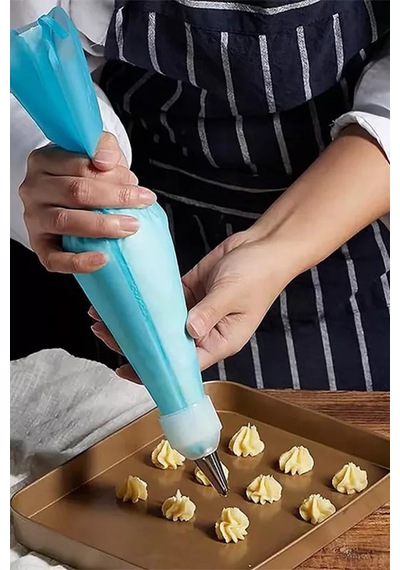 Krema Sıkma Aparat Seti Pasta Süsleme Krema Torbası Hamur Şekillendirme Muffin Kalpli Kek Kalıbı Çel Diğer