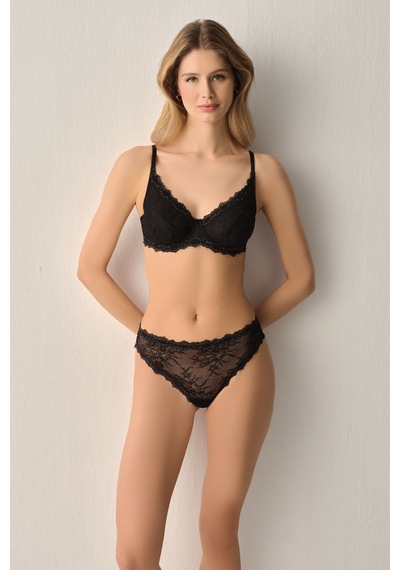 Suwen Cosmopolitan Dantelli Balenli Sütyen St4453609012 Siyah