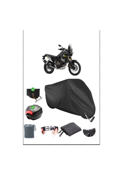 Siyah Yamaha Tenere 700 Arka Çanta Kilit Uyumlu Su Geçirmez Branda Motosiklet