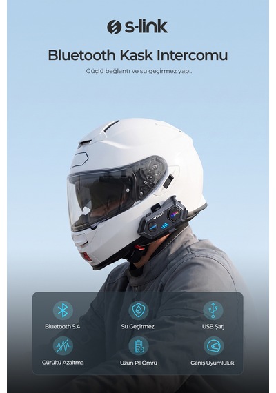 Spark Bluetooth 5.4v Kask Kulaklık Su Geçirmez Intercom