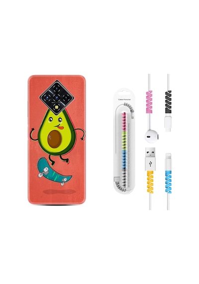 Infinix Zero 8 Kılıf Kablo Koruyuculu Avokado Skate 1741