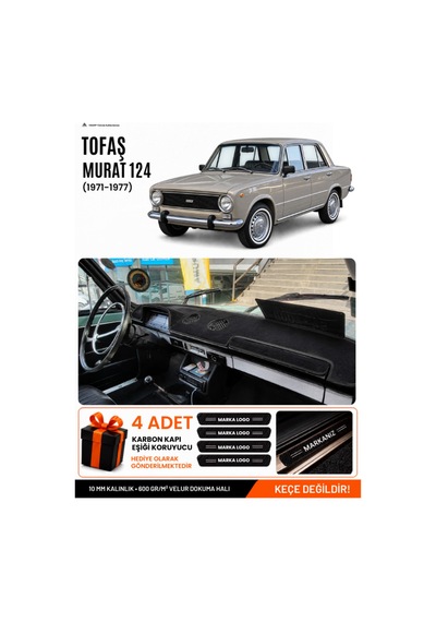 Tofaş Murat 124 1971-1977 Uyumlu Torpido Koruma, Torpido Örtüsü, Torpido Kılıfı - Siyah