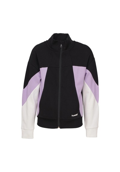 Hummel Renk Bloklu Pamuklu Dik Yaka Fermuarlı Sweat Kız Çocuk Sweat 922566-2001 Siyah