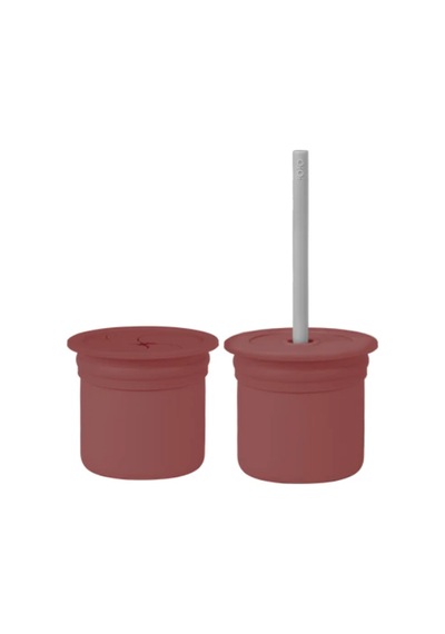 Ham+hüp Pipetli Silikon Bardak Seti Velvet Rose / Powder Grey