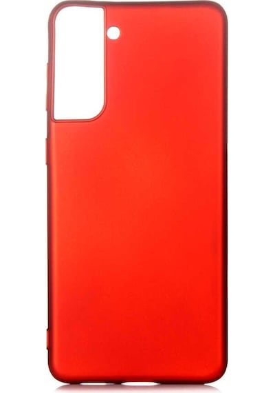 Kilifone - Samsung Uyumlu Galaxy S21 Plus - Kılıf Mat Renkli Esnek Premier Silikon Kapak - Kırmızı