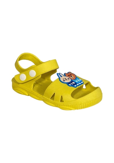 Dy-5001 Kaymaz Figürlü Çocuk Sandalet Terlik Park Bahçe Terlik Sarı
