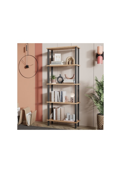 Pırada 5 Raflı Kitaplık Organizer Düzenleyici Meşe