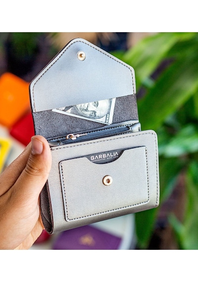 Bk Gift Kişiye Özel İsimli Vegan Deri Mini Antrasit Kadın Cüzdanı, Sevgiliye Hediye, Anneye Hediye, Arkadaşa Hediye Renkli Çok Renkli