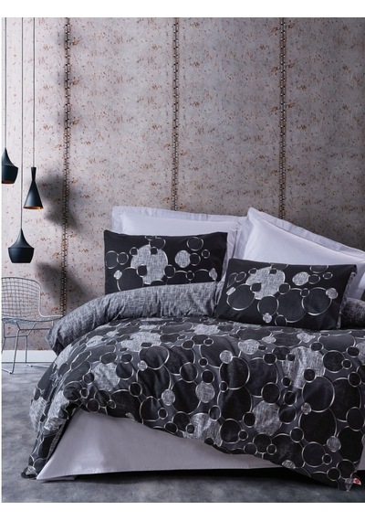 Cotton Box Rf Dark -round Gri- Çift Kişilik Nevresim Takımı