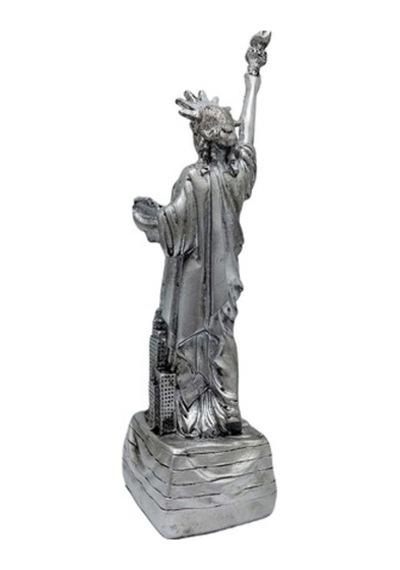 Abd New York Özgürlük Heykeli Reçine Gümüş Renk 20 Cm