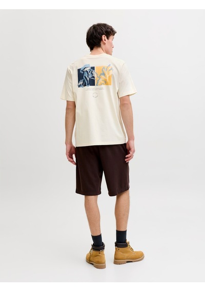 Jack & Jones Montauk Allover Print Erkek Krem Tişört 12292148-anw