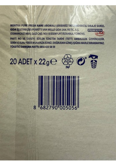 Pure Fresh Nane Draje Sakız 22 Gr 20 Adetli