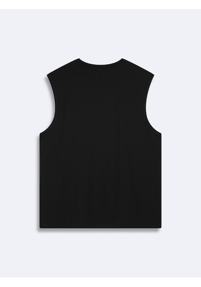 LTB Minimal Baskılı Kolsuz Siyah Atlet