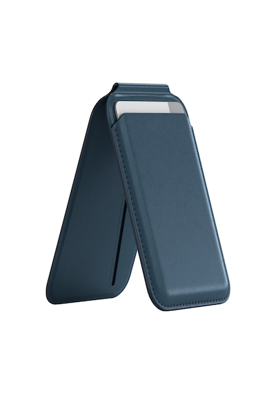 Buff Apple Uyumlu iPhone Walletmag 2.0 Stant Manyetik Deri Cüzdan Blue Mavi