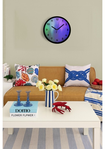 Modern Tasarım Duvar Saati - 25cm - Önü Camlı Siyah Kasa - Sessiz Mekanizma-jh0623 Siyah