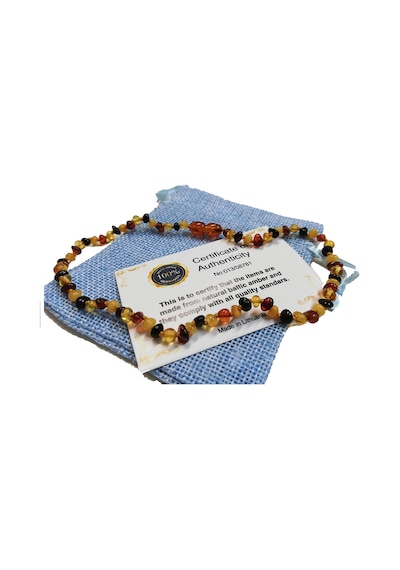 Sertifikalı Multicolor Baltık Bebek Kehribar Kolye Çok Renkli