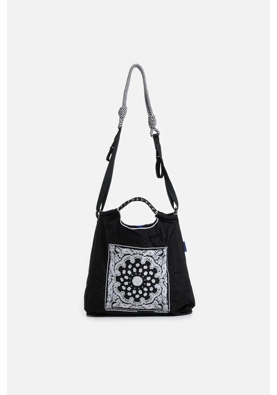 K&s Orta Boy Desenli Tote Çanta Siyah
