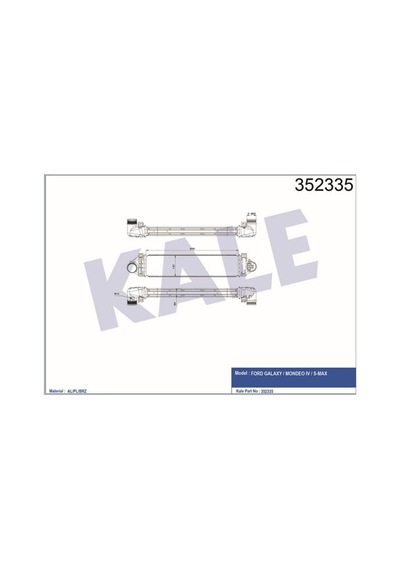 KALE OTO Radyatör 352335 Turbo Radyatörü Intercooler Ford Galaxy / Mondeo IV / S-Max 2.0 Ecoboost 06-