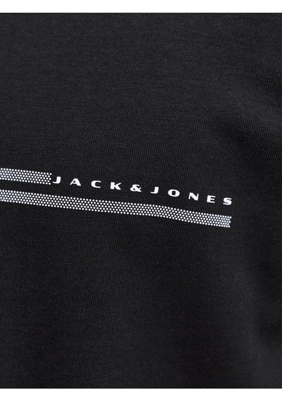 Jack & Jones Erkek Bisiklet Yaka Minimal Logo Baskili Tisört - Fusion - 12289936 Siyah