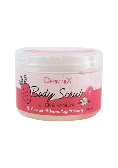 Derminix Vücut Peelingi Body Scrub Çilek Vanilya 300 ML