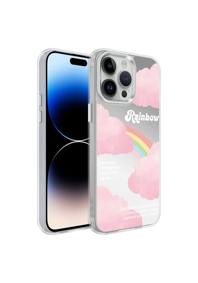 Apple Uyumlu iPhone 14 Pro Max Kılıf Airbagli Parlak Tasarımlı Renkli Desenli Kapak Mimbo