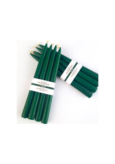 Balmumu Mum 4 Adet Standart Şamdan Mumu 25cm Boy 2cm Kalınlık Yeşil Dekoratif Mum Yeşil 50 x 22
