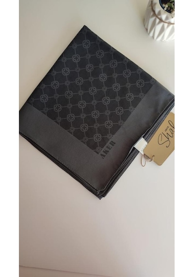 Aker Elegance Monogram Eşarp 001 Antrasit