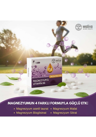 Magnezyum & Vitamin B6 Takviye Edici Gıda 60 Tablet - Enerji Desteği, Kas Ve Sinir Sağlığı