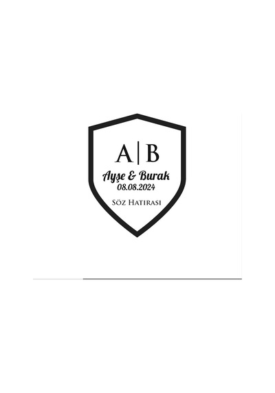 Düz Kalkan Mühür Kına Nişan Düğün 3x3 Cm Özel Etiket / 50 Adet Sticker Beyaz