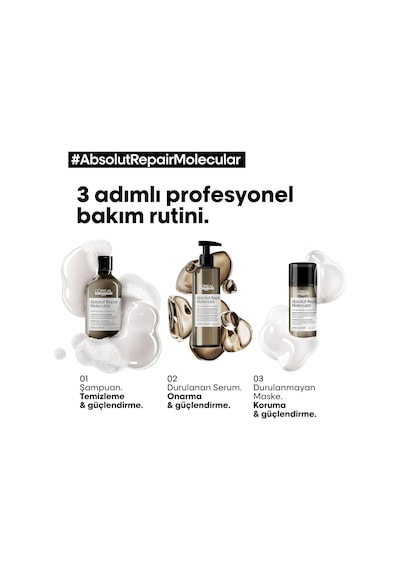 Serie Expert Absolut Repair Molecular Tüm Yıpranmış Saçlar Için Arındırıcı Şampuan 500ml