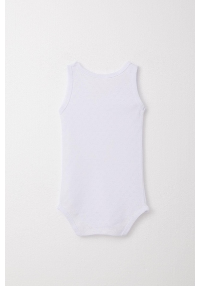 Breeze Kız Bebek Çıtçıtlı Atlet Zıbın Body Jakarlı Kalp Desenli 9 Ay-3 Yaş, Beyaz Beyaz