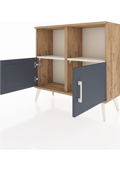 Arges Şifonyer 2 Raflı 2 Kapaklı 88x30x80 Çam-antrasit/aytaşı Antrasit/aytaşı