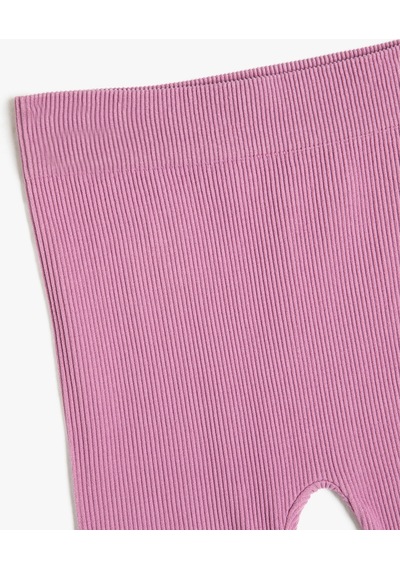 Koton Basic Fitilli Tayt Beli Lastikli Pembe 3skg40146ak 3SKG40146AK288 Gül
