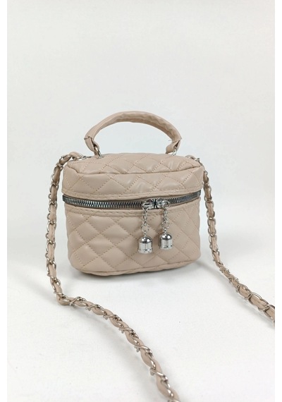 Glemix Leslie Vizon Kapitone Desen Kadın Kutu Crossbody Bag Vizon
