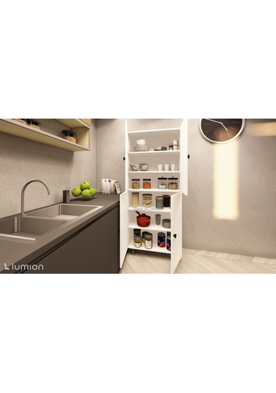 Natura Çok Amaçlı Mutfak Banyo Ayakkabılık Dolabı 60 Cm 6 Bölmeli