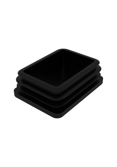 Cateksss 60x80 Mm Profil İçin Kademeli İçe Geçme Profil Tapası, Profil Kapak, Profil Tapa Siyah - 35 Li Paket