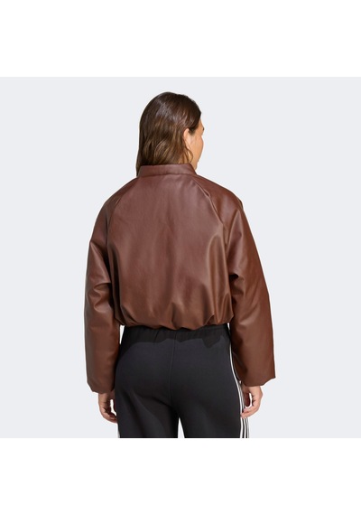 Adidas Pleather Bomber Kadın Kahverengi Ceket Jx3014
