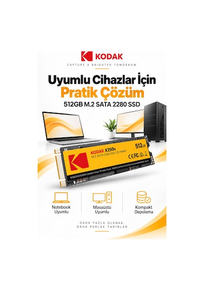 X250s 512gb M.2 Sata 2280 Ssd 520 Mb/s Okuma 500 Mb/s Yazma Hızlı Ssd